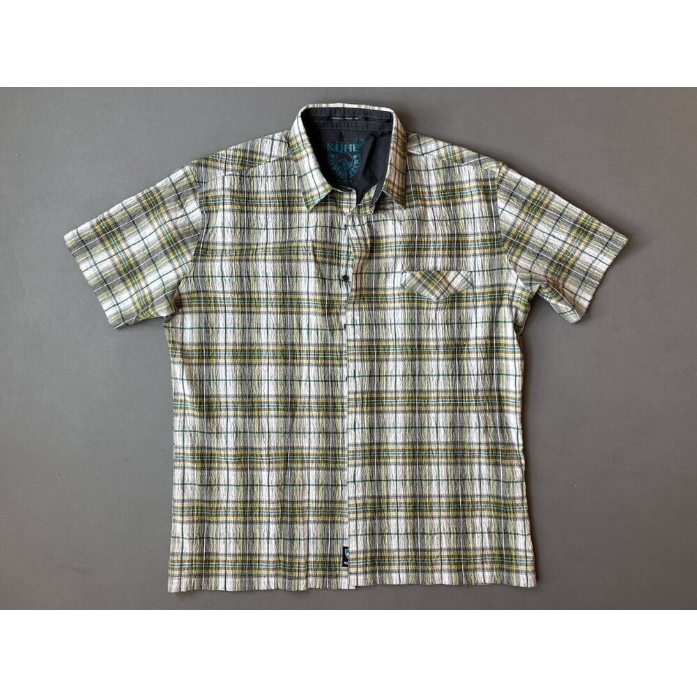 Kuhl Eluxur Mountain Grown Button Up Plaid Shirt Short Sleeve Men’s 2XL